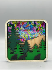 Mountain Suncatcher Window Sitter – Bear Forest Scene Decor