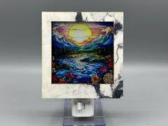 Faux Marble Interchangeable LED Night Light – BASE & FRAME ONLY
