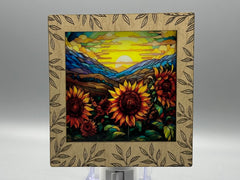 Leaf Engraved Interchangeable LED Night Light – BASE & FRAME ONLY