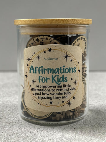 Affirmations for Kids – Volume 1 – Positive Affirmation Tokens in Jar – Confidence & Kindness Tokens – Encouragement Gift for Children