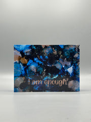 I Am Enough Wood Art Box – Inspirational Affirmation Wall Decor – Abstract Motivational Art