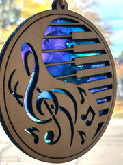 Piano Keys & Treble Clef Suncatcher: Handmade Acrylic Music Ornament