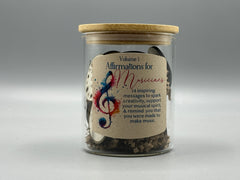Affirmations for Musicians Vol. 1 | Inspirational Gift Jar with 14 Wooden Encouragement Tokens for Creativity & Confidence