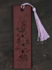 Wildflowers 3 Leatherette Bookmark with Tassel