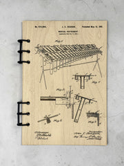 Vibraphone Patent Journal – Musician Notebook, Vintage Percusion Blueprint Design