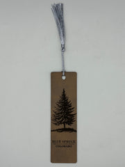 Colorado Blue Spruce Bookmark | Engraved Leatherette with Tassel