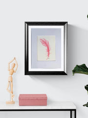 Pink Feather 6x8 Print (With 9x12 Mat) • Jeanne Dunham Art • Gift for Art Lovers