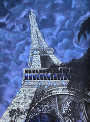Eiffel Tower Art Greeting Card Set: Romantic Paris Stationery