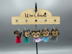Cat Wine Charms Set 3