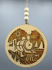 Train in the Mountains Suncatcher