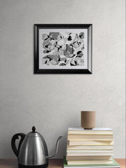 Birds in Flight Ink Print | 8x10 Modern Wall Art matted to 11x14 (Unframed)