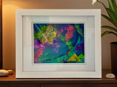 Windswept Abstract Acrylic Painting | Framed Colorful Modern Art