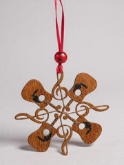 4.5" Guitar Snowflake Ornament with Ribbon & Bead | Music Lover Gift | Music Teacher Christmas Decor