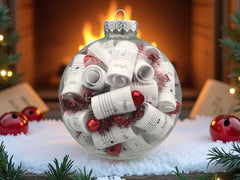 Large 4 inch Sheet Music Christmas Ornament  | Silver Accents