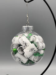 Rolled Sheet Music Christmas Ornament | Handmade Music Lover Gift | Green Accents