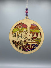 Train in the Mountains Suncatcher