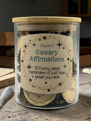 Sweary Affirmations Volume 2 – Funny Adult Affirmation Tokens in Jar – Sassy Self Care Gift – Snarky Confidence Boost