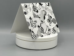 Black & White Cat Art Cards: Modern Abstract Kitty Note Card Set