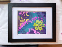 Pond Reflection | Original Abstract Acrylic Painting | Framed Contemporary Art | Vibrant Wall Decor by Kathy OConner