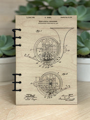 French Horn Patent Journal A5 | Music Lover Notebook