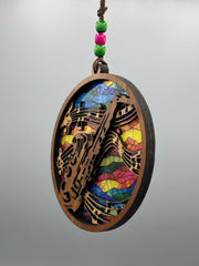 Handmade Saxophone Suncatcher | Faux Stained Glass Music Decor