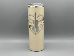 Cello Love Tumbler – Music Lover Gift, Engraved Cello Cup, Stainless Steel Insulated Tumbler
