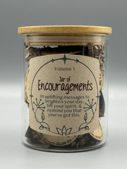 Jar of Encouragement Volume 1 – Uplifting Affirmation Tokens in Jar – Daily Positivity Gift – Encouragement & Self Care Reminder