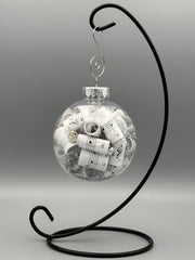 Large 4 inch Sheet Music Christmas Ornament  | Silver Accents