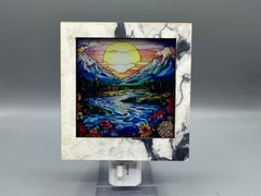 Faux Marble Interchangeable LED Night Light – BASE & FRAME ONLY