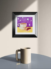 Stars and Sprinkles Original Acrylic Painting on Wood | Coffee & Donut Art | Whimsical Kitchen Decor