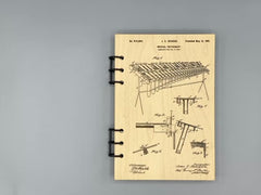 Vibraphone Patent Journal – Musician Notebook, Vintage Percusion Blueprint Design