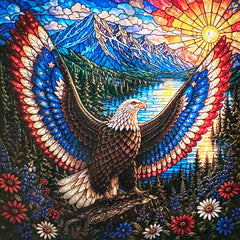 Wings of Liberty in the Mountains Night Light Scene