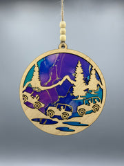 Off-Road in the Mountains Suncatcher