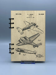 Airplane Patent A5 Refillable Journal | Pilot Gift Notebook | Aviation Lover Journal | Vintage Aircraft Sketchbook | Travel Journal | Lined or Blank Pages