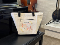 Then Sings My Soul Music Heavy Canvas Tote Bag with Black Accents