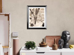Sepia Artist Tools Art Print | Realistic Mason Jar Drawing (11x14 matted to 16x20 Unframed)