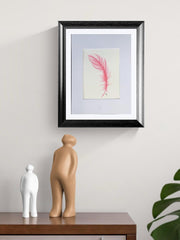 Pink Feather 6x8 Print (With 9x12 Mat) • Jeanne Dunham Art • Gift for Art Lovers