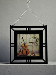 Violin & Cello Window Hanging | Stained Glass Style Music Decor | Gift for Violinist, Cellist & Music Teacher