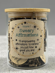 Sweary Affirmations – Volume 1 – Funny Adult Affirmation Tokens in Jar – Snarky Positive Affirmations Gift – Confidence Boosting Self Care