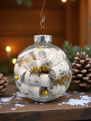 Large 4 inch Sheet Music Christmas Ornament  | Gold Accents