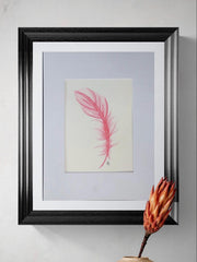 Pink Feather 6x8 Print (With 9x12 Mat) • Jeanne Dunham Art • Gift for Art Lovers