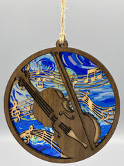 Violin and Music Suncatcher