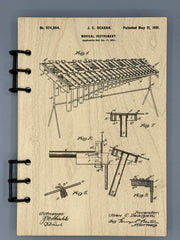 Vibraphone Patent Journal – Musician Notebook, Vintage Percusion Blueprint Design