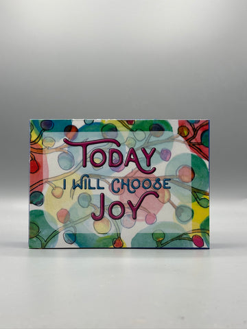 Today I Will Choose Joy Wood Art Box – Inspirational Decor – Colorful Positive Affirmation Art