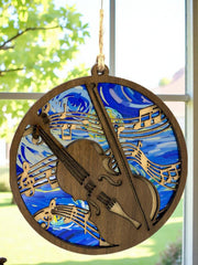Violin and Music Suncatcher