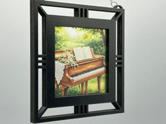 Piano Garden Suncatcher | Handmade Window Hanging | Acrylic & Wood Music Lover Gift |