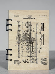 Flute Patent Journal – Musician Notebook, Vintage Flute Blueprint Design