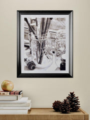 Artist's Tools Art Print | Black & White Drawing 11x14 matted to 16x20