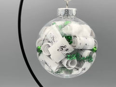 Large 4 inch Sheet Music Christmas Ornament  | Green Accents