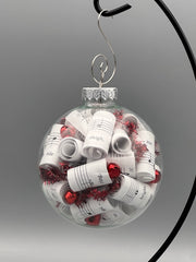 Large 4 inch Sheet Music Christmas Ornament  | Silver Accents